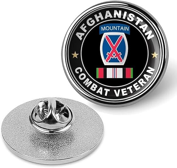 Afghanistan Combat Veteran Tie Suit Shirt Lapel Pin - Silver