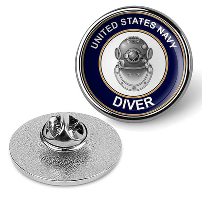 U.S. Navy Diver Tie Tac, Hat Pin, Badge, Military Emblem Lapel Pin - Silver