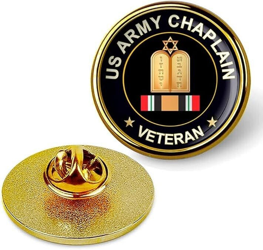 US Army Chaplain Veteran Tie Suit Shirt Lapel Pin - Gold