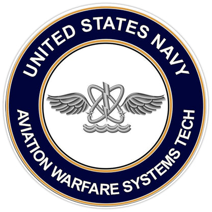 U.S. Navy Aviation Warfare Systems Technician Bumper Sticker Military Decal 5"