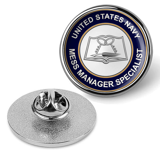 U.S. Navy Mess Management Specialist Tie Tac, Hat Pin Military Lapel Pin -Silver