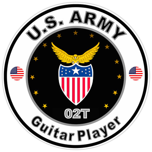 United States Army Guitar Player Bumper Sticker Military Soldier Decal 5"