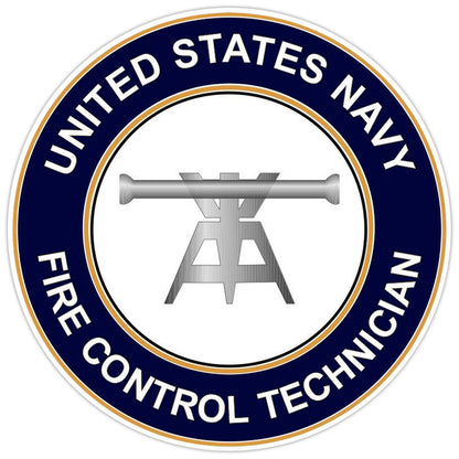 U.S. Navy Fire Control Technician Round Bumper Sticker Military Vinyl Decal 5"
