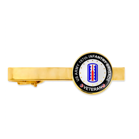 Us Army 197th Infantry Brigade Military Veteran Tie Clip Tie Bar Gift