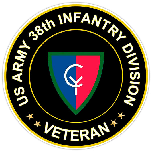 US Army 38th Infantry Division Veteran Bumper Sticker Military Vinyl Decal 5"