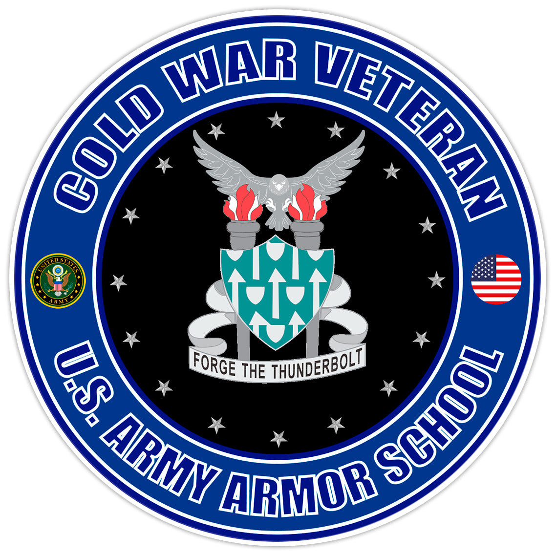 Cold War Veteran United States Army Armor School Bumper Sticker Soldier Decal 5"