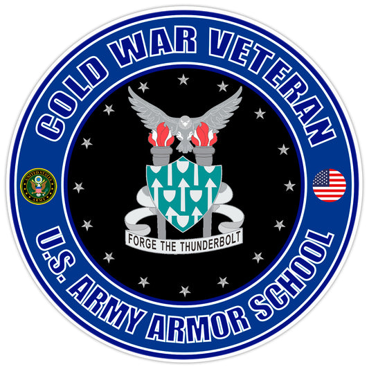 Cold War Veteran United States Army Armor School Bumper Sticker Soldier Decal 5"