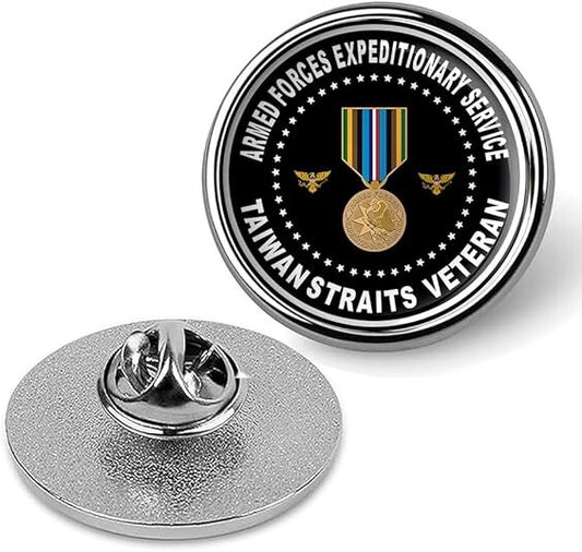 Armed Forces Expeditionary Service Taiwan Strait Veteran Lapel Pin-Silver