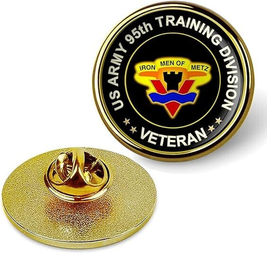 US Army 95th Training Division Veteran Tie Suit Shirt Lapel Pin - Gold