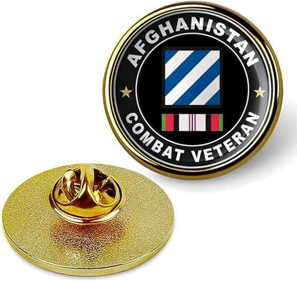 Afghanistan Combat Veteran Tie Suit Shirt Lapel Pin - Gold