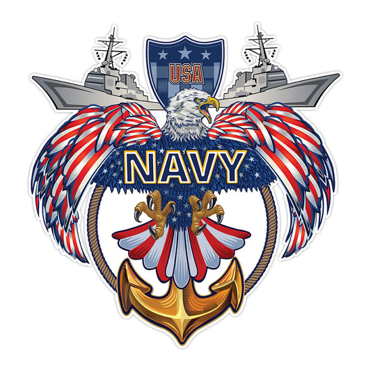 USA Navy Bumper Sticker Military Vinyl Soldier Decal 5"