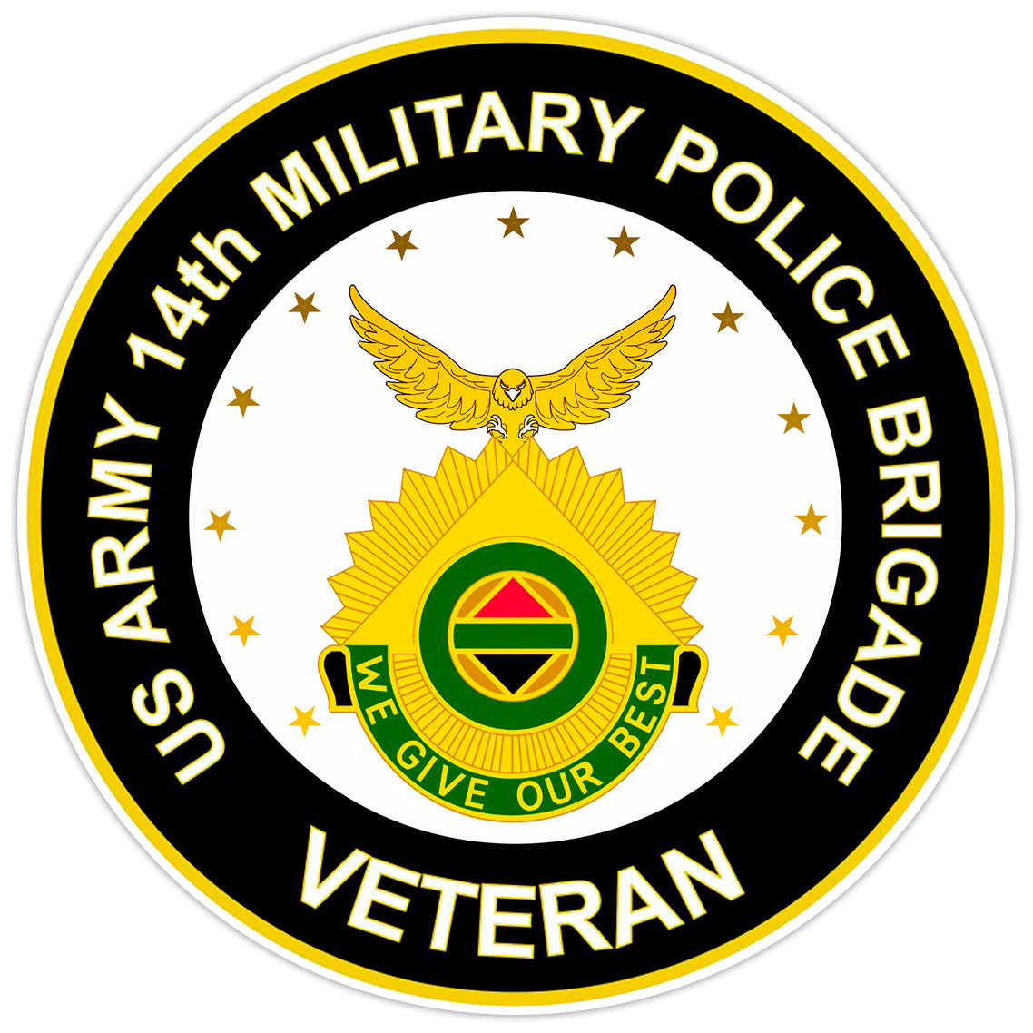 US Army 14th Military Police Brigade Veteran Bumper Sticker Military Decal 5"