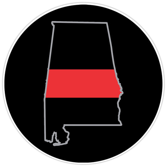 First Responder Thin Red Line Alabama Firefighter Bumper Sticker Vinyl Decal 5"