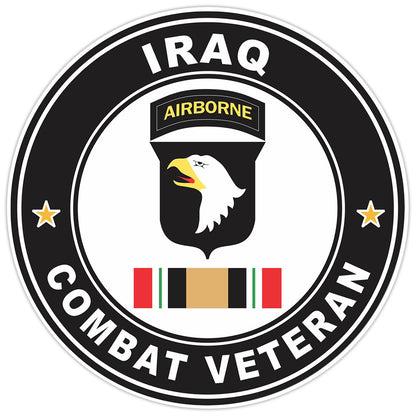 101st Airborne Division Iraq Combat Veteran Bumper Sticker Military Vinyl 5"