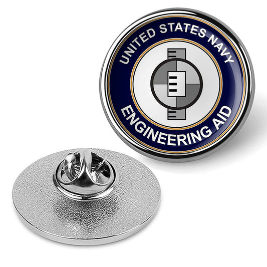 U.S. Navy Engineering Aid Tie Tac, Hat Pin, Badge, Military Lapel Pin - Silver
