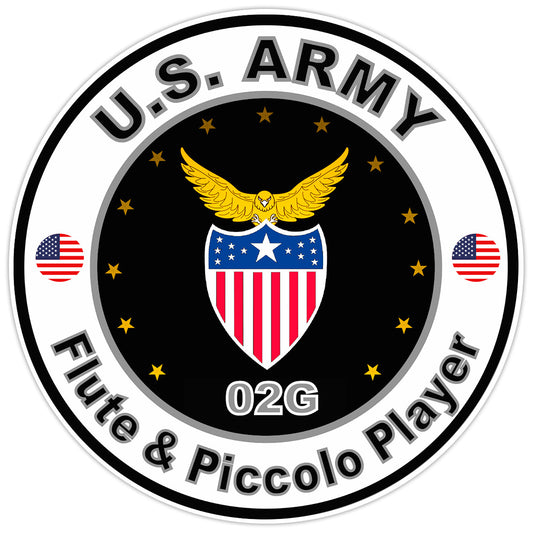 US Army Flute & Piccolo Player Bumper Sticker Military Soldier Decal 5"