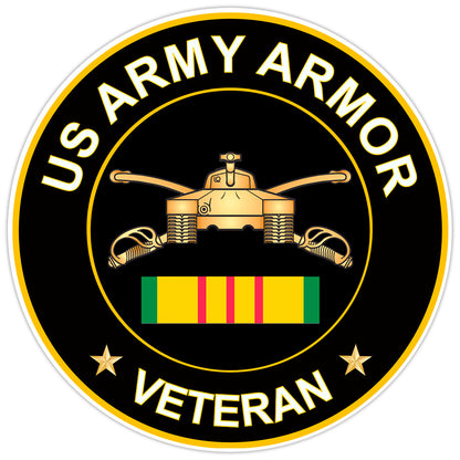US Army Armor Veteran Bumper Sticker Military Vinyl Soldier Decal 5"