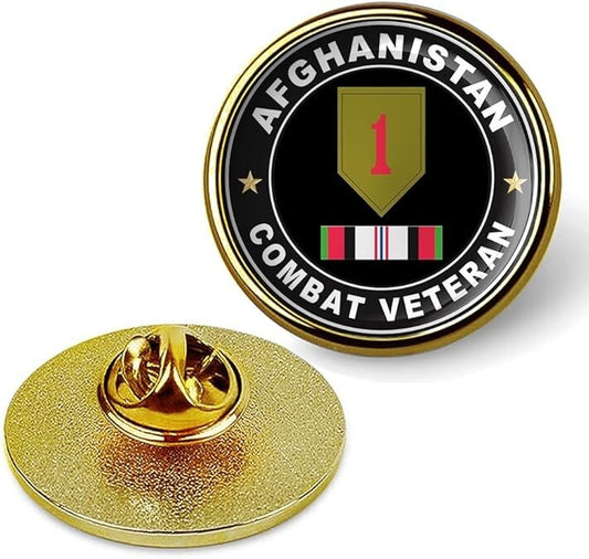 Afghanistan Combat Veteran Tie Suit Shirt Lapel Pin - Gold