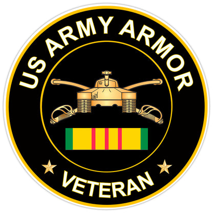 US Army Armor Veteran Bumper Sticker Military Vinyl Soldier Decal 5"