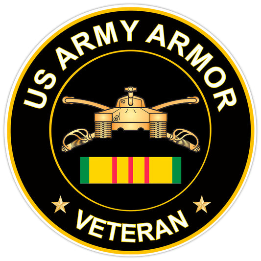 US Army Armor Veteran Bumper Sticker Military Vinyl Soldier Decal 5"