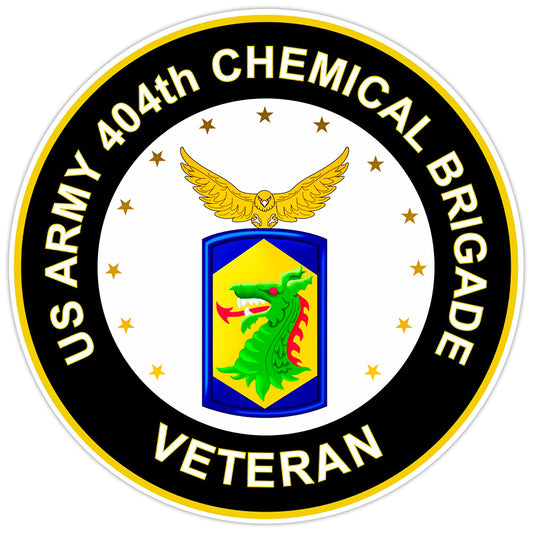 US Army 404th Chemical Brigade Veteran Bumper Sticker Military Vinyl Decal 5"