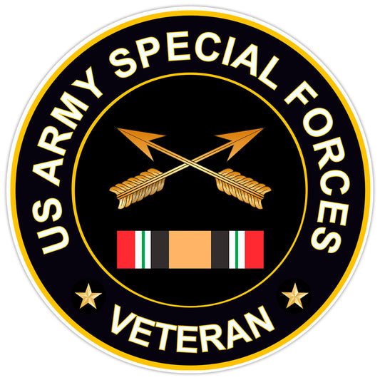 US Army Special Forces Veteran Bumper Sticker Military Vinyl Soldier Decal 5"