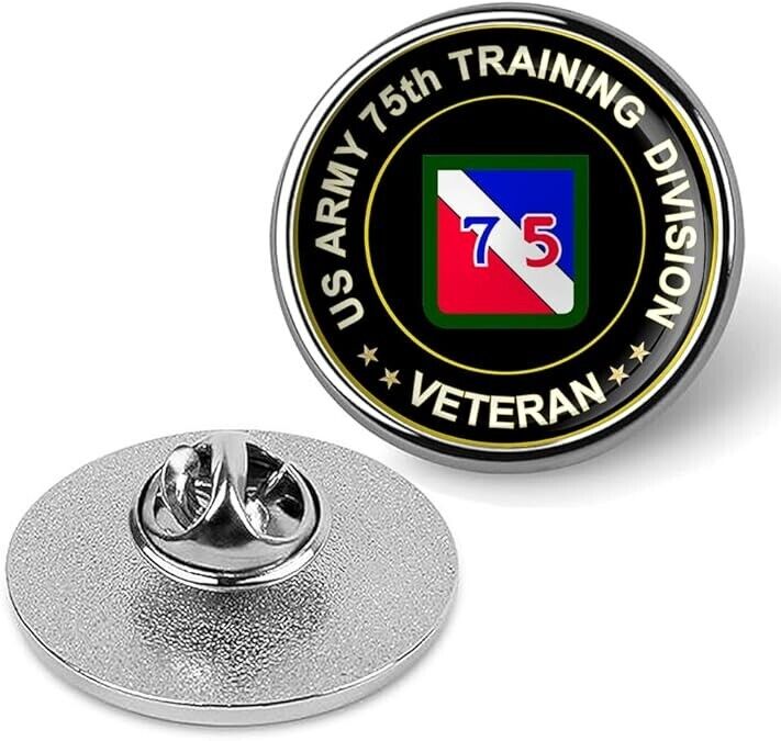 US Army 75th Training Division Veteran Tie Suit Shirt Lapel Pin - Silver