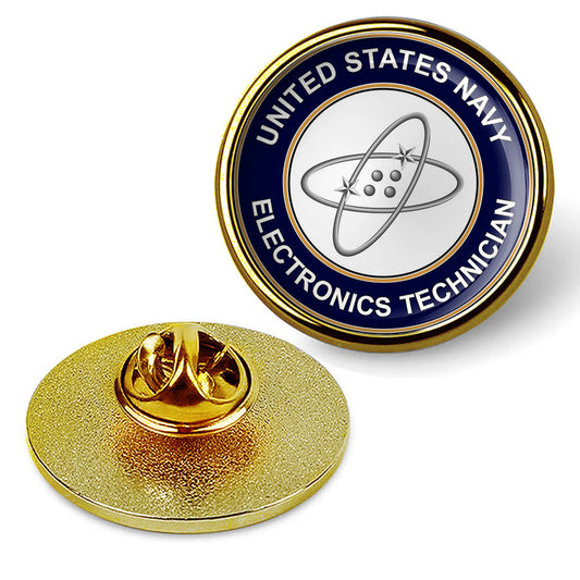 U.S. Navy Electronics Technician Tie Tac, Hat Pin, Badge, Lapel Pin - Gold