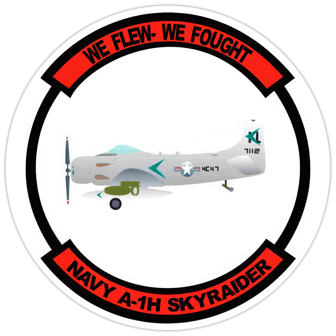 Navy A-1H Skyraider Bumper Sticker Military Vinyl Soldier Decal 5"