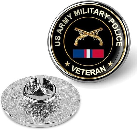US Army Military Police Veteran Tie Suit Shirt Lapel Pin - Silver