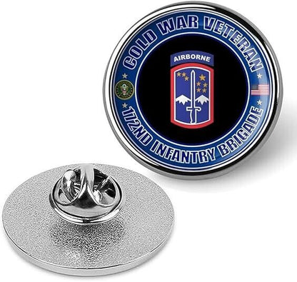 Cold War Veteran 172nd Infantry Brigade Tie Suit Shirt Lapel Pin - Silver