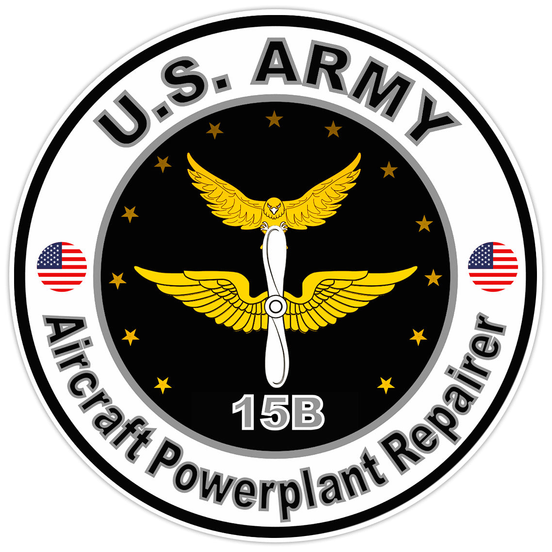 US Army Aircraft Powerplant Repairer Bumper Sticker Military Soldier Decal 5"