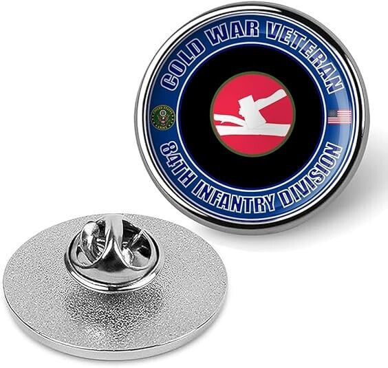 Cold War Veteran 84th Infantry Division Tie Suit Shirt Lapel Pin - Silver