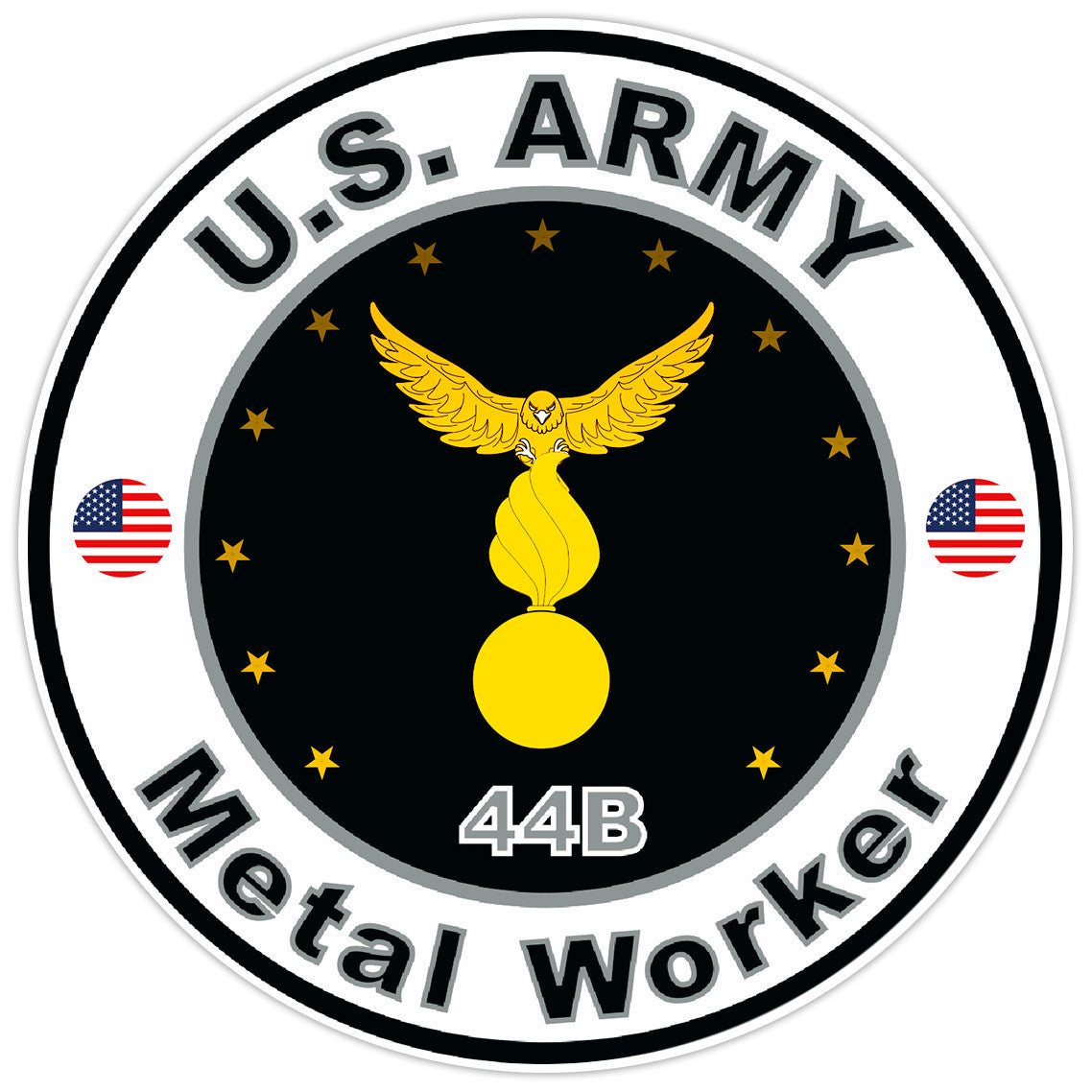 United States Army Metal Worker Bumper Sticker Military Soldier Decal 5"