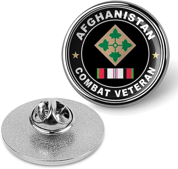 Afghanistan Combat Veteran Tie Suit Shirt Lapel Pin - Silver