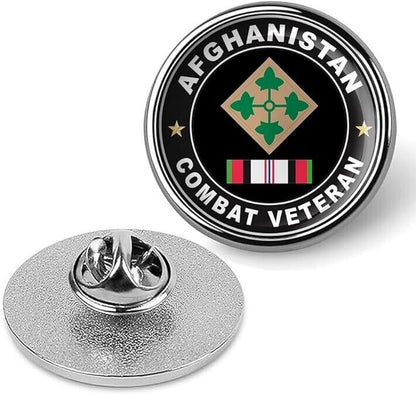 Afghanistan Combat Veteran Tie Suit Shirt Lapel Pin - Silver