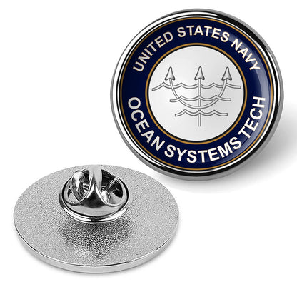 U.S. Navy Ocean Systems Technician Tie Tac, Hat Pin, Military Lapel Pin - Silver
