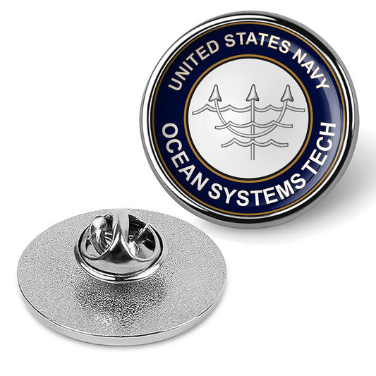 U.S. Navy Ocean Systems Technician Tie Tac, Hat Pin, Military Lapel Pin - Silver