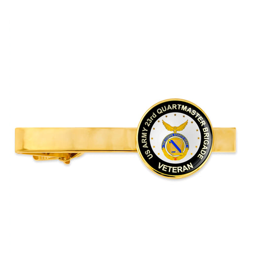 Us Army 23rd Quartmaster Brigade Military Veteran Tie Clip Tie Bar Gift
