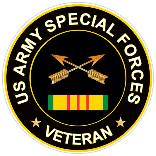 US Army Special Forces Veteran Bumper Sticker Military Vinyl Soldier Decal 5"