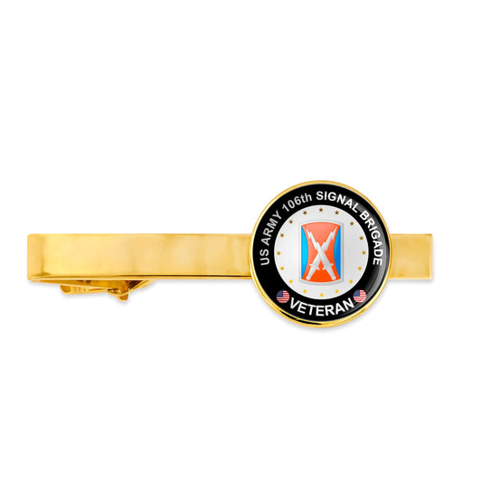 Us Army 106th Signal Brigade Military Veteran Tie Clip Tie Bar Gift