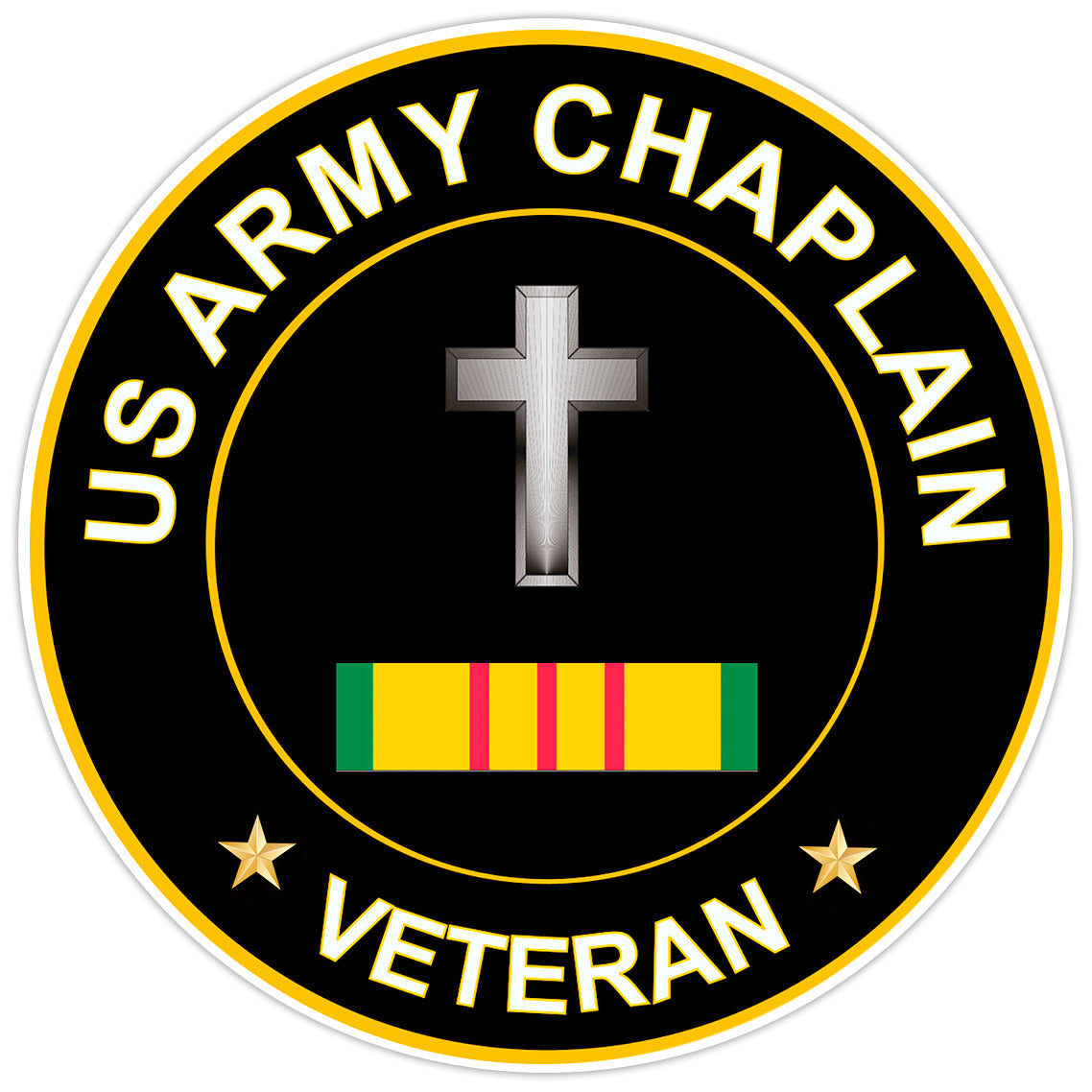 US Army Chaplain Veteran Bumper Sticker Military Vinyl Soldier Decal 5"