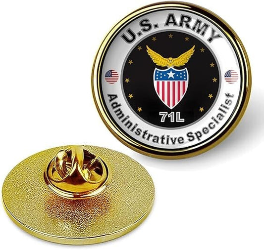 United States Army Administrative Specialist Tie Suit Shirt Lapel Pin - Gold