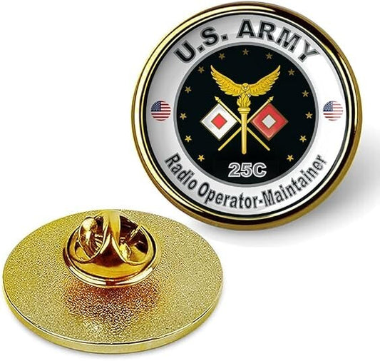 United States Army Radio Operator-Maintainer Tie Suit Shirt Lapel Pin - Gold