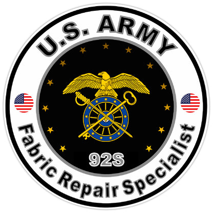 US Army Fabric Repairer Specialist Bumper Sticker Military Soldier Decal 5"