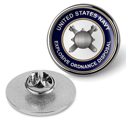 U.S. Navy Explosive Ordnance Disposal Tie Tac, Hat Pin, Badge, Lapel Pin -Silver