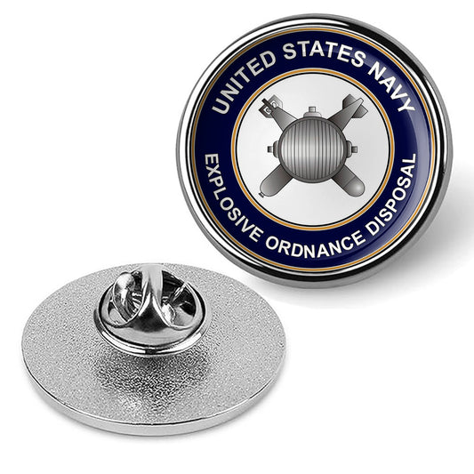 U.S. Navy Explosive Ordnance Disposal Tie Tac, Hat Pin, Badge, Lapel Pin -Silver