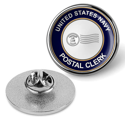 U.S. Navy Postal Clerk Tie Tac, Hat Pin, Military Emblem Lapel Pin - Silver