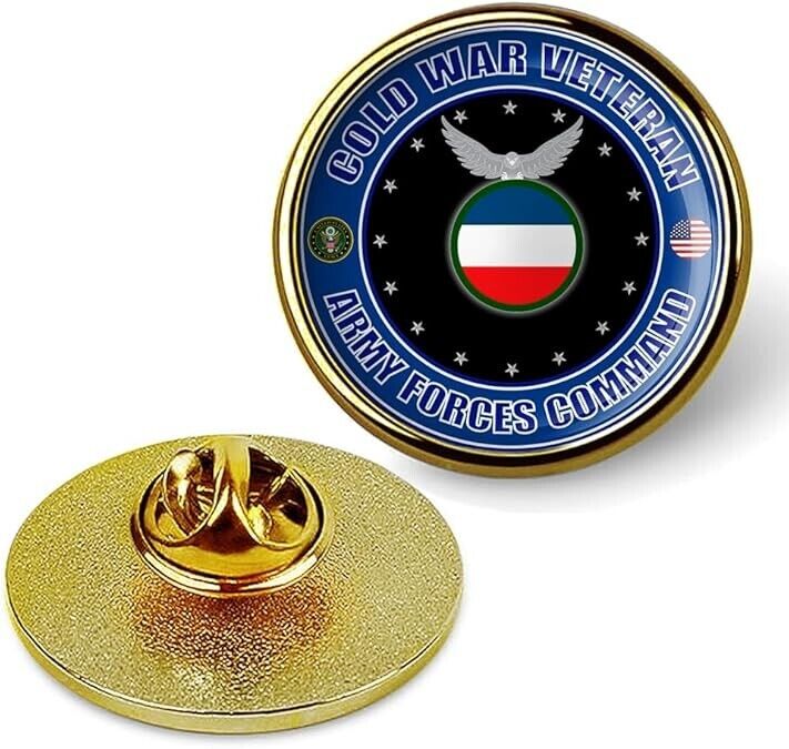 Cold War Veteran Army Forces Command Tie Suit Shirt Lapel Pin - Gold
