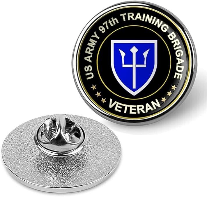 US Army 97th Training Brigade Veteran Tie Suit Shirt Lapel Pin - Silver